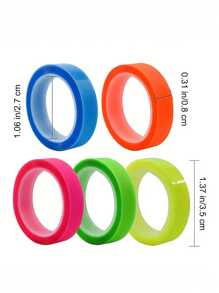 5 Rolls Of 5-Color Transparent Fluorescent Index Label Flags 5m Sticky Notes Stationery For Student Gift & Office Supply - Five Colors One Piece - View 2