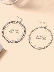 5pcs New Fashion Zinc Alloy Material Waterproof Tarnish Resistant Twisted, Snake & Beaded Chain Bracelet Set, Perfect For Women's Daily Wear, Party Dressing And Gift Giving