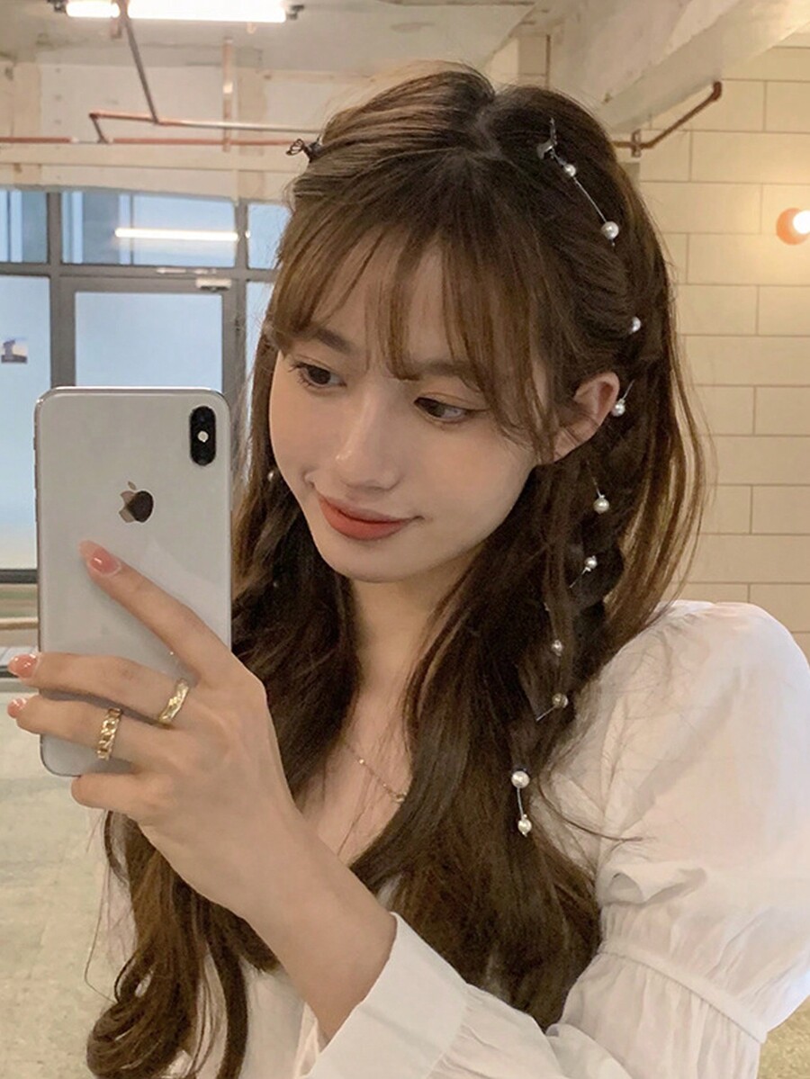 Wedding Season Elegant & Cute Butterfly & Pearl Hair Clip And Chain For