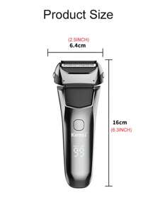 Kemei Brand KM-8512 Washable Wet Or Dry Electric Shaver For Men Electric Razor For Beard Face Rechargeable  3-Blading Shaving Machine Daily Use Father Birthday Gift - Grey - View 4