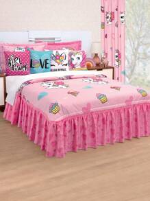 Home Elephant Edrecolcha Matrimonial con Cojines y Fundas Decorativas - Rosa - Ver 1