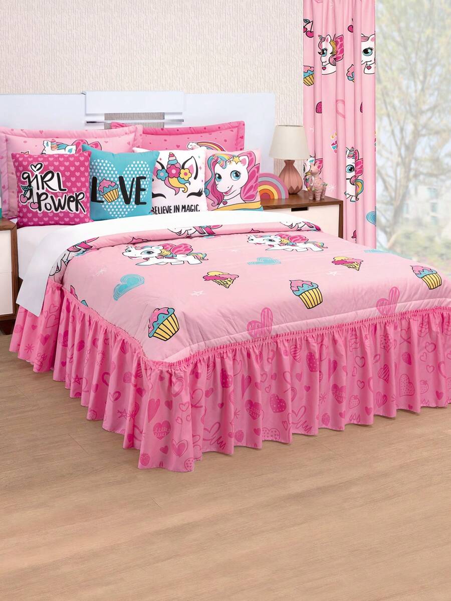 Home Elephant Edrecolcha Matrimonial con Cojines y Fundas Decorativas - Rosa - Ver 1