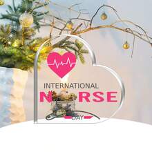 Hình trái tim Acrylic Trang trí Đối với Y tá , Y tá Sự đánh giá Qủa tặng Và Điều dưỡng Đài kỷ niệm - trắng - Xem 4