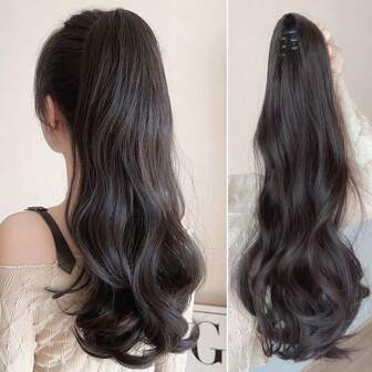 1pc Ponytail Claw Clip Hair Extension For Women, Curly Long Wavy Synthetic Hair Ponytail Hairpiece With Braiding Hairpiece, Enhance Hair Volume