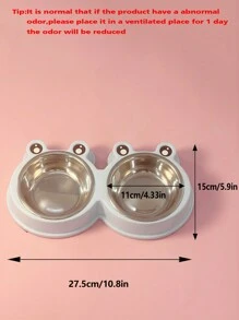 Suministros Para Mascotas Cuencos Dobles De Acero Inoxidable Con Diseño De Dibujos Animados Para Comida Y Agua De Perros Y Gatos