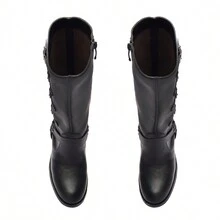 Women Knee-High Boots - 黑色 - 查看 6