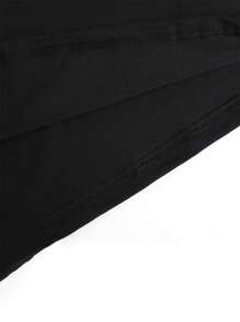 Hombres Camiseta de hombros caídos con estampado de dibujos animados y slogan - Negro - Ver 5