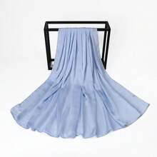 1pc Ladies' Natural Crinkled Solid Color Satin Headscarf Chemotherapy Cap Scarf