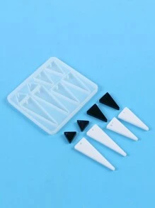 1个树脂首饰模具，硅胶材质，带孔，多种形状和尺寸，适用于环氧树脂首饰浇铸，可用于制作耳环、吊坠、钥匙扣和其他首饰，DIY手工制作。 - 白色 - 查看 18