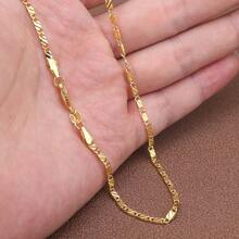 1pc High-End French Style Necklace, 18K Gold Plated Copper Car Flower & Meteor Pendant, 3mm Width Chain, 16-30inches Length, For Women & Men Daily Wear, Parties, Weddings, And Gifts