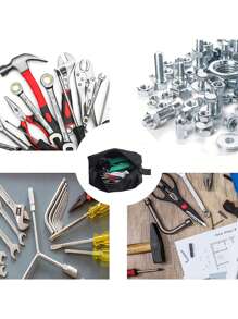 1個小修理袋,便攜工具袋,文具收納袋,五金配件袋 - 彩色 - 查看 7