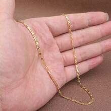 1pc High-End French Style Necklace, 18K Gold Plated Copper Car Flower & Meteor Pendant, 3mm Width Chain, 16-30inches Length, For Women & Men Daily Wear, Parties, Weddings, And Gifts