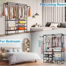 Closet Clothes Organizer Wardrobe Double Side Hook - BLACK - Black - View 10