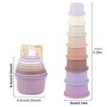 8 Piezas De Tazas Apilables Para Conejos, Divertidos Juguetes Multicolores Para Conejitos Reutilizables, Juguetes De Conejo Encajables De Diferentes Tamaños Para Animales Pequeños - Multicolor - Ver 2