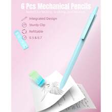 39 PCS Aesthetic School Supplies With Cute Pen Case, 12 Pastel Highlighters, 5 Black Ink Gel Pens, 6 Mechanical Pencils Set 0.5 & 0.7mm For Students Stationary College Essentials - 綠色 - 查看 5
