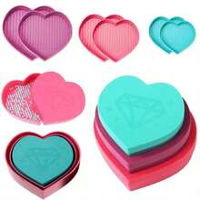 心形鑽石畫托盤收納盒塑料鑽頭板十字繡鑽石畫配件 - as picture - 查看 2