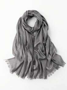 Pañuelo/hijab/pañuelo de cuatro caras impreso con hilo dorado/plateado, accesorio de playa para invierno y otoño - Multicolor - Ver 20