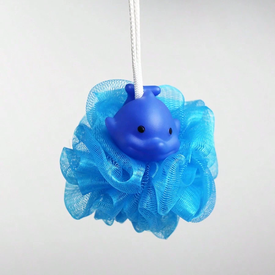 1入組批發漸變色浴室沐浴海綿,密集泡沫,50克,適合兒童和女性使用 - 藍色海豚 - 查看 1