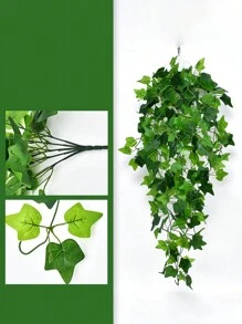1 件，人造植物墙饰，假悬挂植物，绿植仿假常春藤装饰，适用于家居装饰室内室外墙壁房间露台办公桌架，房间装饰，美学房间装饰，花园装饰，家居装饰，情人节，礼物 - 綠色 - 查看 13