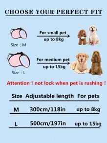 1 Pieza De 3m/5m Correa Retráctil Para Mascotas Automática Resistente A Rayones Con Colores Tipo Macaron Y Cubierta De Carcasa Con Textura Mate
