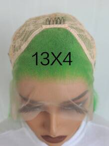Lime Green Wig Long Straight Lemon Green Synthetic Lace Front Wigs Pre Plucked Natural Hairline For Heat Resistant Fiber Hair Cosplay Daily Wear Wig (Lime Green)Patrick's Day/Clover/Shamrock/St Patricks Day - Green - View 10