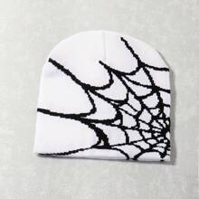 1pc Spider-Web Jacquard Knitted Hat, Y2k Style, All-Match, Warm, Breathable, Suitable For Outdoor Sports And Streetwear In Autumn And Winter Halloween Beanie Fall Outfit - Multicolor - View 29