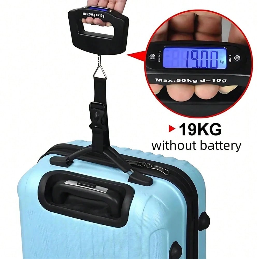 Báscula electrónica portátil 50Kg/10G, pantalla LCD, báscula electrónica para equipaje, báscula portátil de viaje, esencial de viaje, báscula