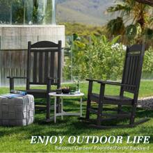 Rankok Patio Rocking Chairs,Poly Lumber Rocker,All Weather Rocking Chair Outdoor,High Back Porch Rocker,Rocking Chairs For Porch - Black - View 4