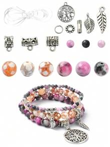 1 Caja Kit De Fabricación De Pulseras Con Piedras Naturales - Varias opciones de kits para hacer pulseras - Ver 12