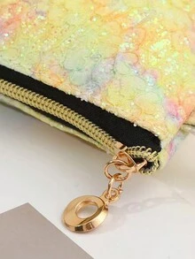 1pc Sparkly Lace Makeup Bag For Cosmetic Tools, Sunscreen, Foundation, Storage, Travel Cosmetic Bag Cosmetic Storage Organizer Cosmetics Bags Cosmetic Organiser - Pink - View 6