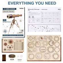Robotime ROKR 3D Puzzles Wooden Craft Kits For Adults DIY Model Monocular Telescope Kit To Build Decent Gift For Adults And Teens