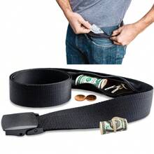 1pc Travel Security Outdoor Money Belt For Men, Anti-Theft Waistband With Hidden Pocket, Neutral Casual Secret Transfer Stash Belt