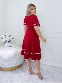 Women Dresses - 紅白色 - 查看 2