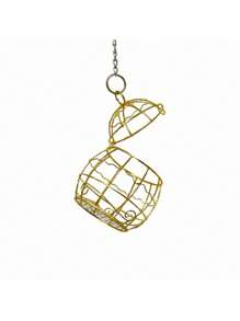 Outdoor Cage Bird Feeder, Hanging Type Bird Feeding Cage For Garden Decoration - Gold - View 8