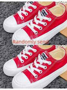 Mid-Top Children's Canvas Sneakers, Spring And Autumn Korean Style Unisex Kids' Shoes Casual Athletic Lace-Up Shoes, Classic Low-Top Canvas Sneakers For Fashionable, Versatile, Casual, Sports, Skateboarding Kids' Shoes