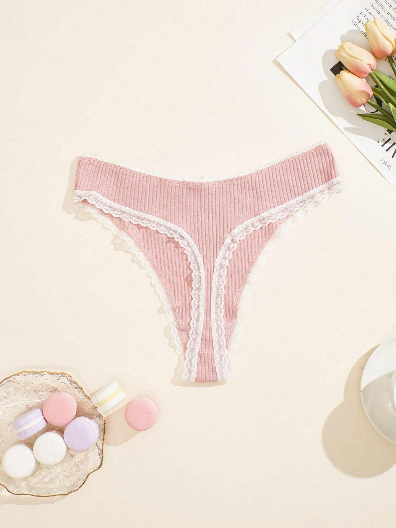 Mimosso Damen Tanga 5er Pack - Bio-Baumwolle Mit Spitze, Unsichtbar