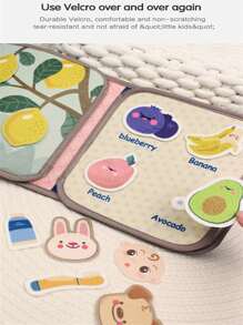 1pc Baby Cloth Book Soft Tear-Resistant With Sound, Educational Toy For Fruit/Vegetable/Animal Cognition, 0-1 Years Old