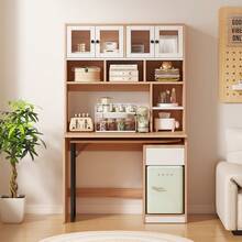 L Shaped Desk With Drawers, 180cm Office Desk , Sturdy Corner Computer Desk With Hutch And File Cabinets, 2 Person Home Office Gaming Table, Vintage - Vàng - Xem 9