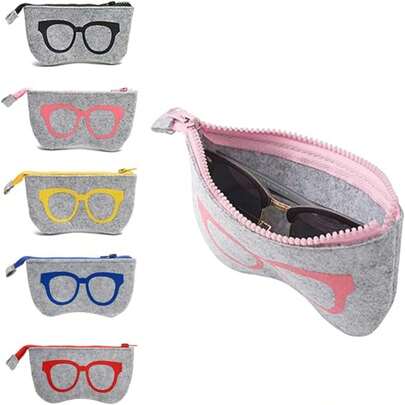 Sunglasses Case Soft Large Eyeglass Cases With Zipper Portable Sunglass Makeup Pouch Squeeze Eyeglass Cases Body Care For Travel,Outdoor,Sport,Office,School,Belt,Glasses, Back To School Supplies