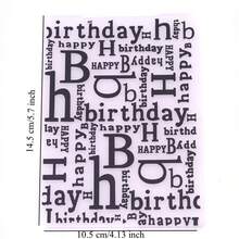 1入組生日主題鐵製字母切割模具蓋章工藝壓花製作紙質賀卡的範本,diy手工製作 - 黑與白 - 查看 6