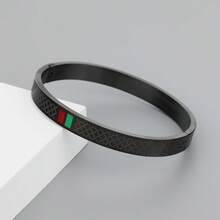 1 件双 G 设计钛钢韩式扣手链时尚奢华不锈钢油滴手镯