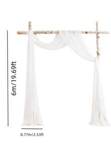 2.5ftx19.5ft Backdrop Curtain For Parties Thick Polyester White Wedding Drapes Panels Satin Curtains Decoration Back Drop Cloth For Photography Baby Shower Birthday Party Outdoor Decor - 白色 - 查看 4