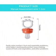 1入組嬰兒咬嚼水果餵食器,樂趣和安全自行餵食,附帶口袋,嬰兒水果汁製造商