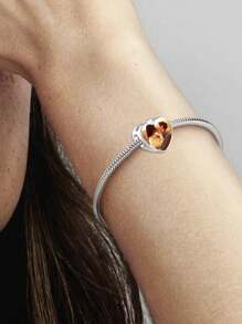 1 peça Charme de Pulseira Personalizado com Foto para Mulher Mãe, Charme de Colar com Foto do Dia das Mães e dos Pais, Charme de Pulseira de Tornozelo com Foto, Contas de Coração com Impressão de Pegada de Patas - Presente para Pai, Filha, Namorada, Esposa e Melhor Amiga