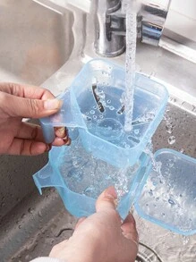 Elderly Denture Box Mouth-Soaking Denture Cleaning And Storage Case With Filter Mesh, Portable Denture Container And Holder - Baby Blue - View 5