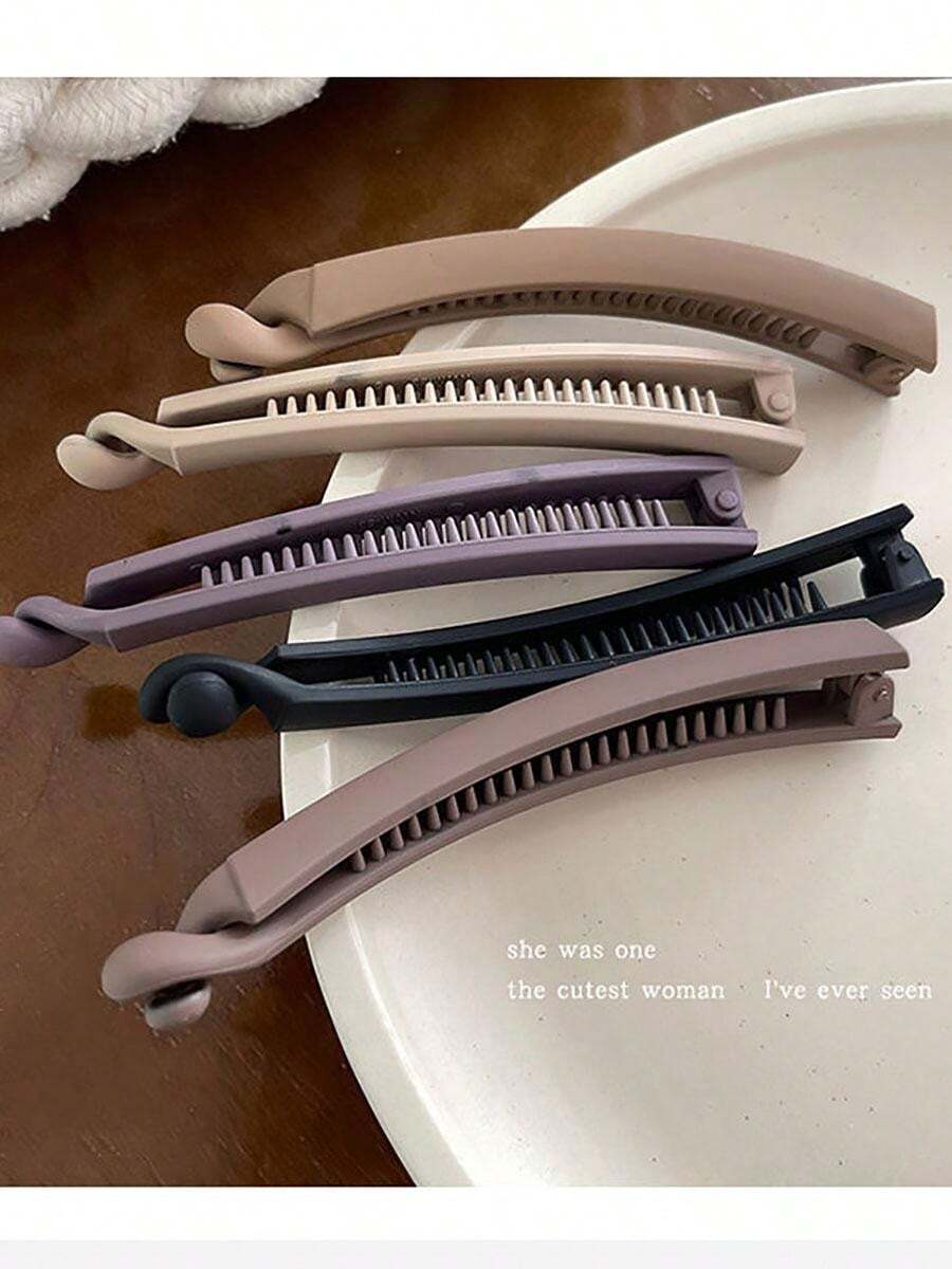2pcs Women's Banana Clip & Hair Claw Clip Set For HighEnd Hair Styling