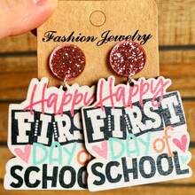 2pcs Creative And Personalized Graduation Themed Book, Graduation Cap, And Letter Pendant Stud Earrings For Girls As Graduation Gift - Multicolor - View 10