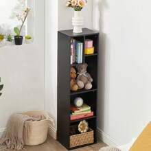 4-Tier Bookcase, Modern Storage Cabinet With Height Difference Shelves For Standard Textbooks, 5 Cubes, Vertical Or Horizontal, Easy Assembly - màu đen - Xem 3