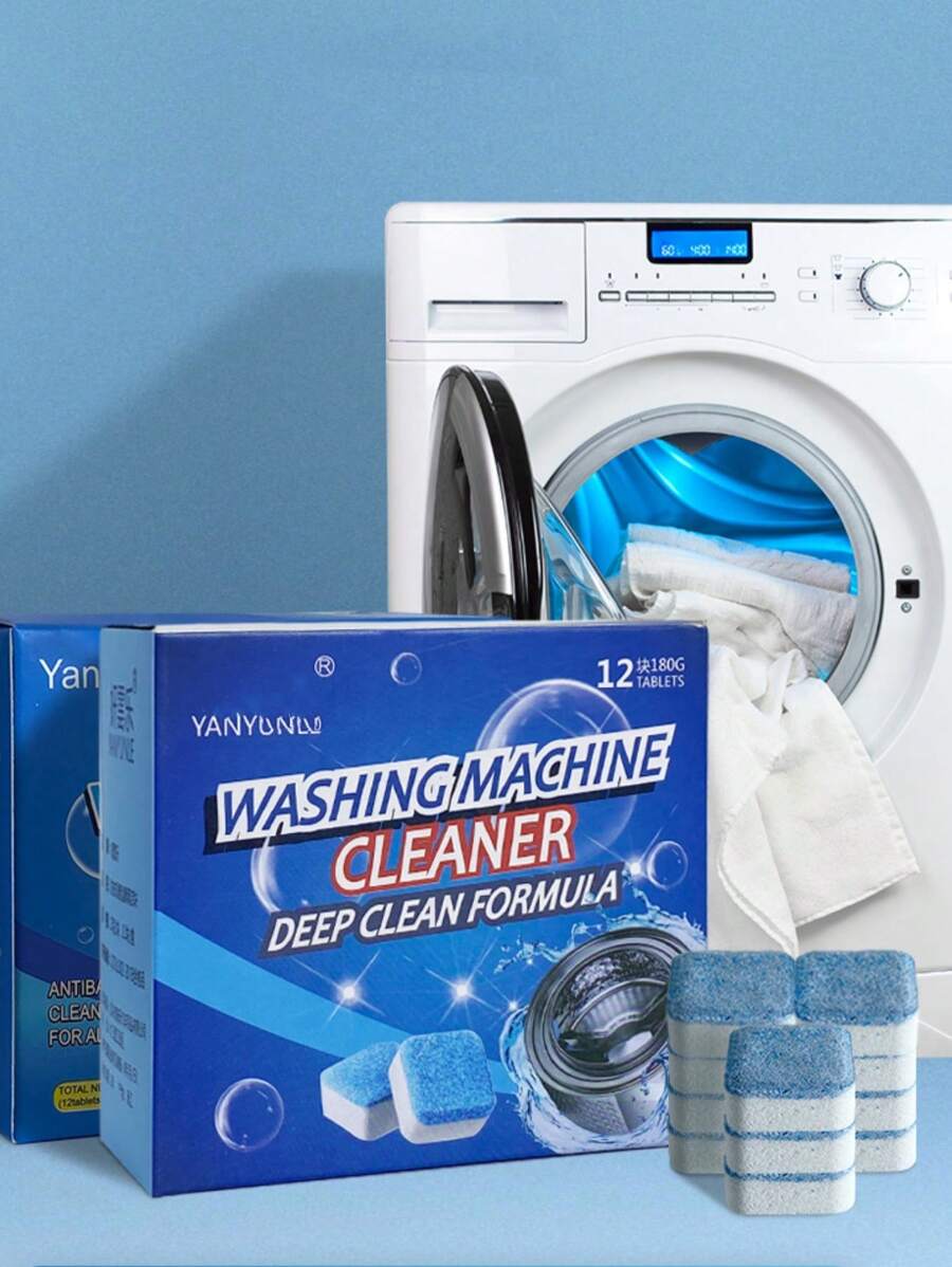 12Pack Washing Machine Cleaner Descaler, Deep Cleaning Tablets For