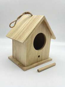 1入戶外鳥屋繁殖箱鳥籠巢木製鳥屋6.5''x6.1''x5.91'' - 彩色 - 查看 5